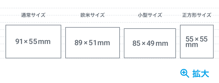 名刺サイズ比較表