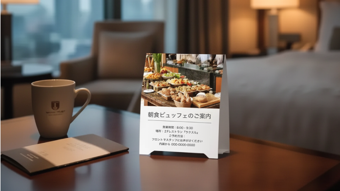 ホテルなどの客室テーブル