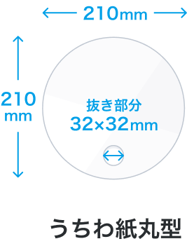 うちわ紙丸型