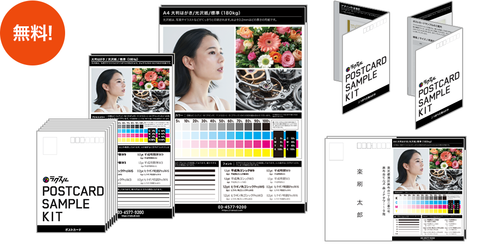 はがき・ポストカード印刷 サンプルキットのイメージ