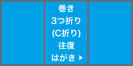 巻き3つ折り(C折り)往復はがきサイズ圧着(選択時)
