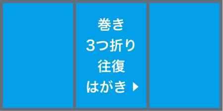 巻き3つ折り往復はがきサイズ圧着(選択時)
