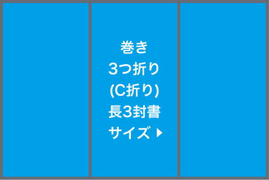 巻き3つ折り(C折り)長3封書サイズ圧着(選択時)