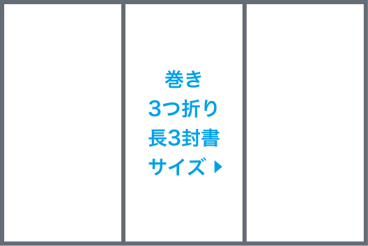 巻き3つ折り長3封書サイズ圧着