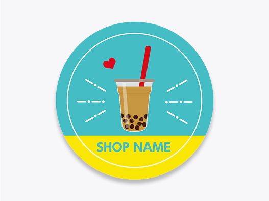ドリンク店のノベルティシール
