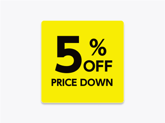5%OFFのシール