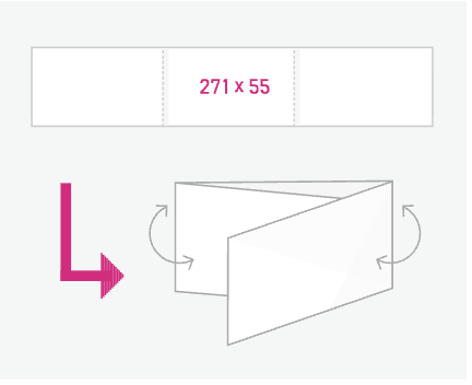 名刺サイズ三つ折り（横）