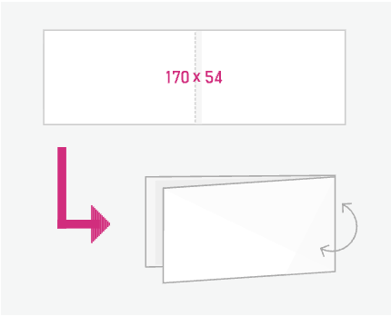 小型名刺サイズ二つ折り（横）カード印刷