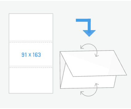 名刺サイズ三つ折り（縦）