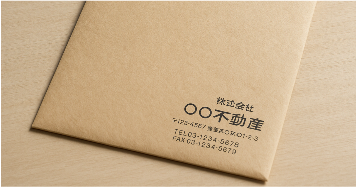 不動産用の封筒印刷